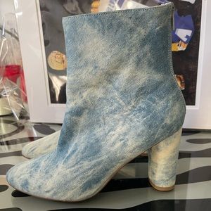 Denim booties